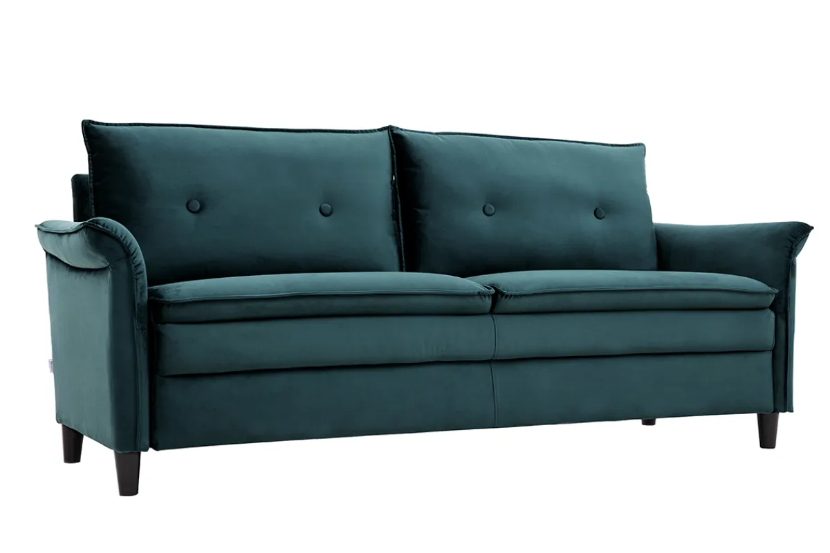 Miliboo Design-Sofa aus Samt Petrolblau 3 Plätze CLIFF* Design-sofas