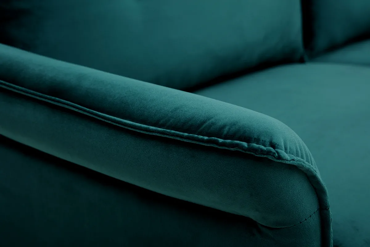 Miliboo Design-Sofa aus Samt Petrolblau 3 Plätze CLIFF* Design-sofas