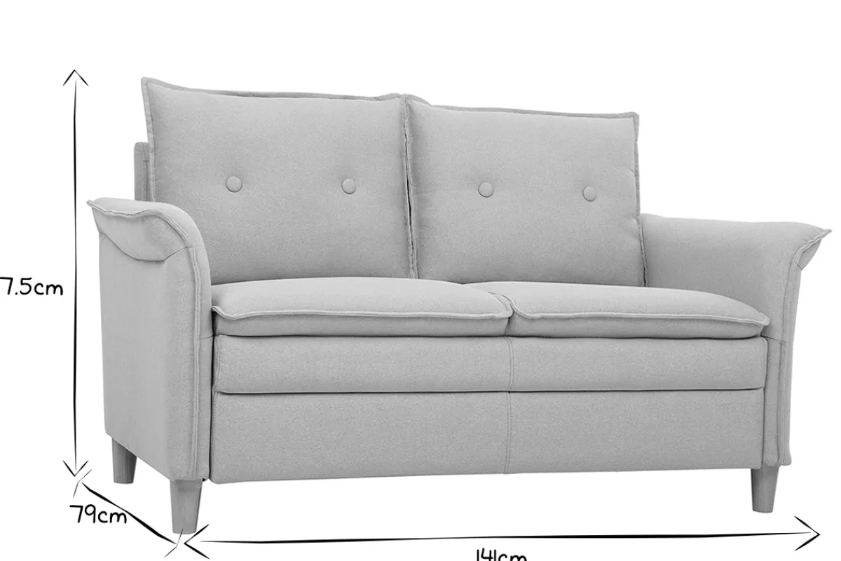 Miliboo Design-Sofa aus Samt Petrolblau 2 Plätze CLIFF* Design-sofas