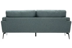 Miliboo Design-Sofa im graugrünen Samtdesign mit schwarzem Metallfuß 3-Sitzer MOSCO* Design-sofas