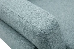 Miliboo Design-Sofa im graugrünen Samtdesign mit schwarzem Metallfuß 3-Sitzer MOSCO* Design-sofas