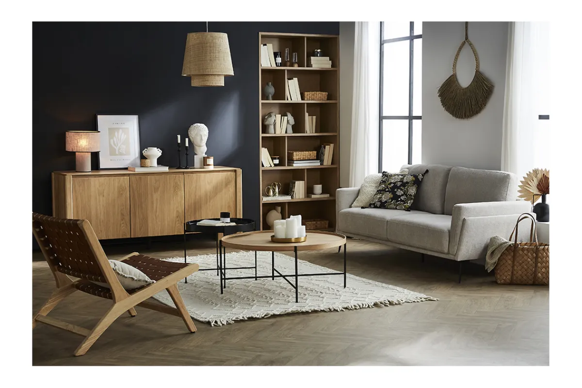 Miliboo Design-Sofa im graugrünen Samtdesign mit schwarzem Metallfuß 3-Sitzer MOSCO* Design-sofas