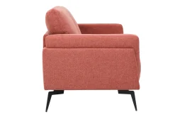 Miliboo Design-Sofa im terracottafarbenem Samtdesign mit schwarzem Metallfuß 2-Sitzer MOSCO* Design-sofas