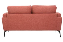 Miliboo Design-Sofa im terracottafarbenem Samtdesign mit schwarzem Metallfuß 2-Sitzer MOSCO* Design-sofas