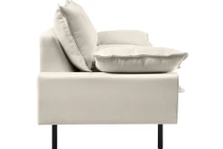 Miliboo Design-Sofa mit beigem Stoff im Samtdesign und schwarzem Metall 3-Sitzer DORY* Design-sofas