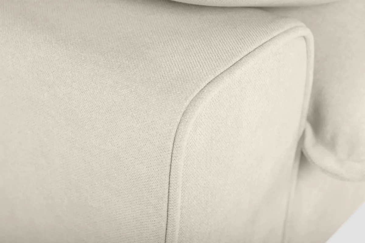 Miliboo Design-Sofa mit beigem Stoff im Samtdesign und schwarzem Metall 3-Sitzer DORY* Design-sofas