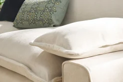 Miliboo Design-Sofa mit beigem Stoff im Samtdesign und schwarzem Metall 3-Sitzer DORY* Design-sofas