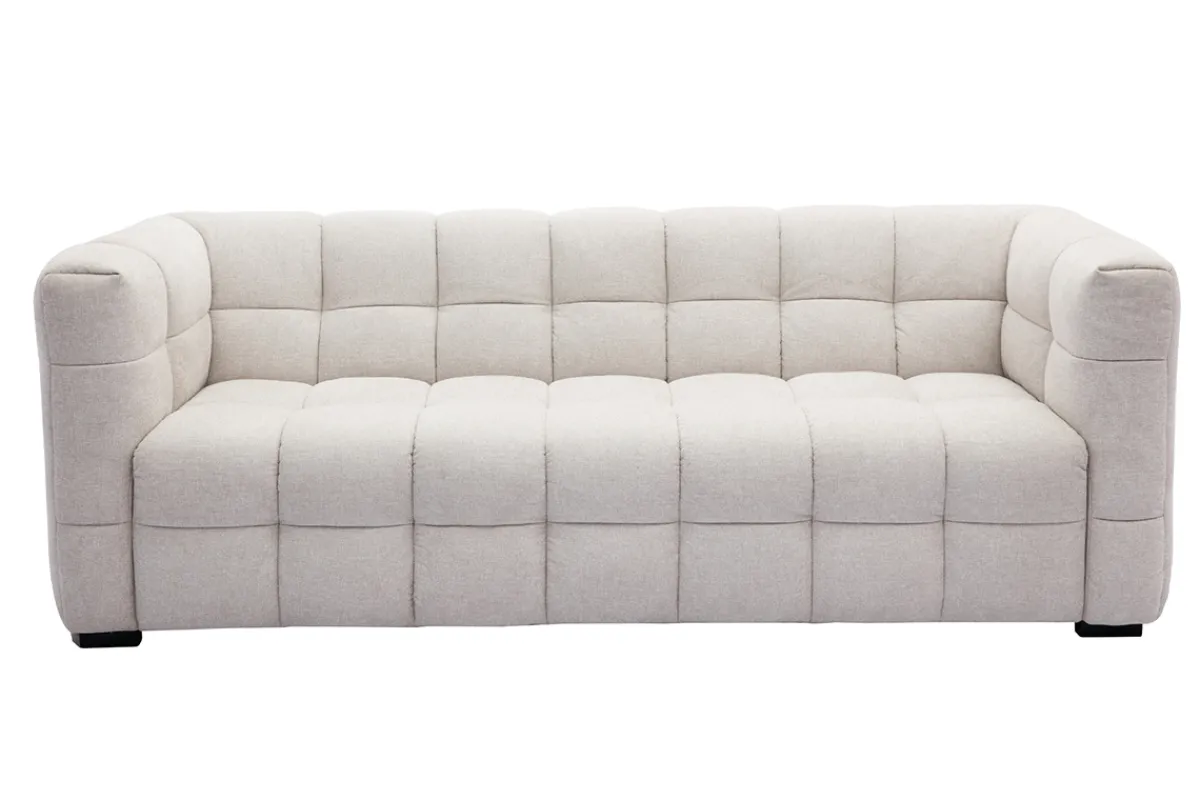 Miliboo Design-Sofa mit beigem Stoff im Samtdesign 3-Sitzer CORTO* Design-sofas