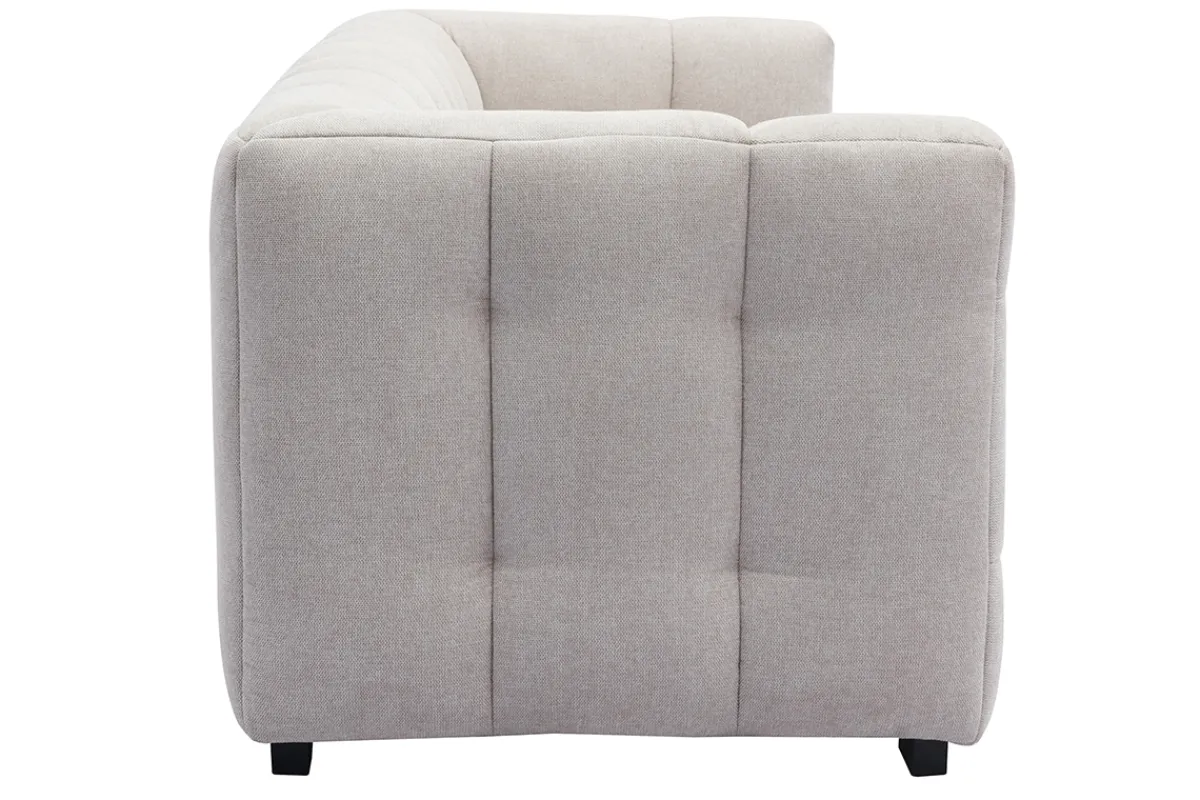 Miliboo Design-Sofa mit beigem Stoff im Samtdesign 3-Sitzer CORTO* Design-sofas