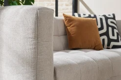 Miliboo Design-Sofa mit beigem Stoff im Samtdesign 3-Sitzer CORTO* Design-sofas