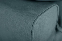 Miliboo Design-Sofa mit blaugrauem Stoff im Samtdesign und schwarzem Metall 3-Sitzer DORY* Design-sofas