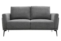 Miliboo Design-Sofa mit grauem Stoff im Samtdesign 2-Sitzer MOSCO* Design-sofas