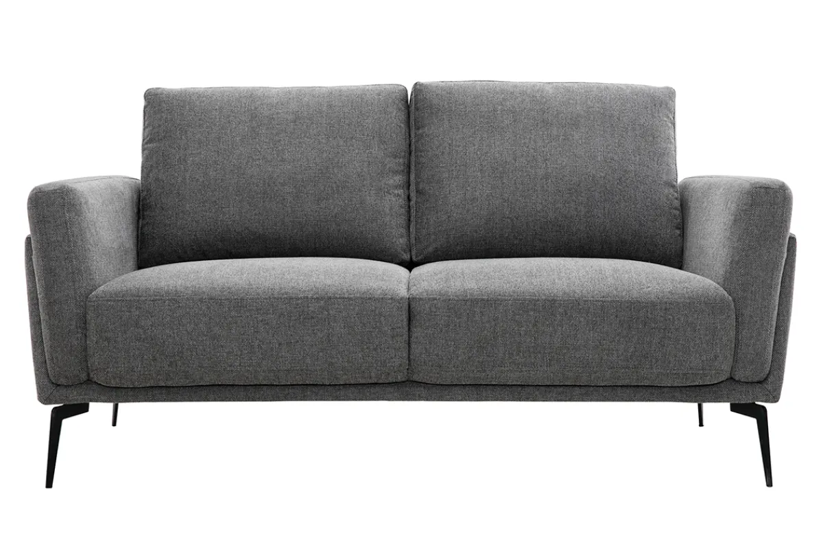 Miliboo Design-Sofa mit grauem Stoff im Samtdesign 2-Sitzer MOSCO* Design-sofas