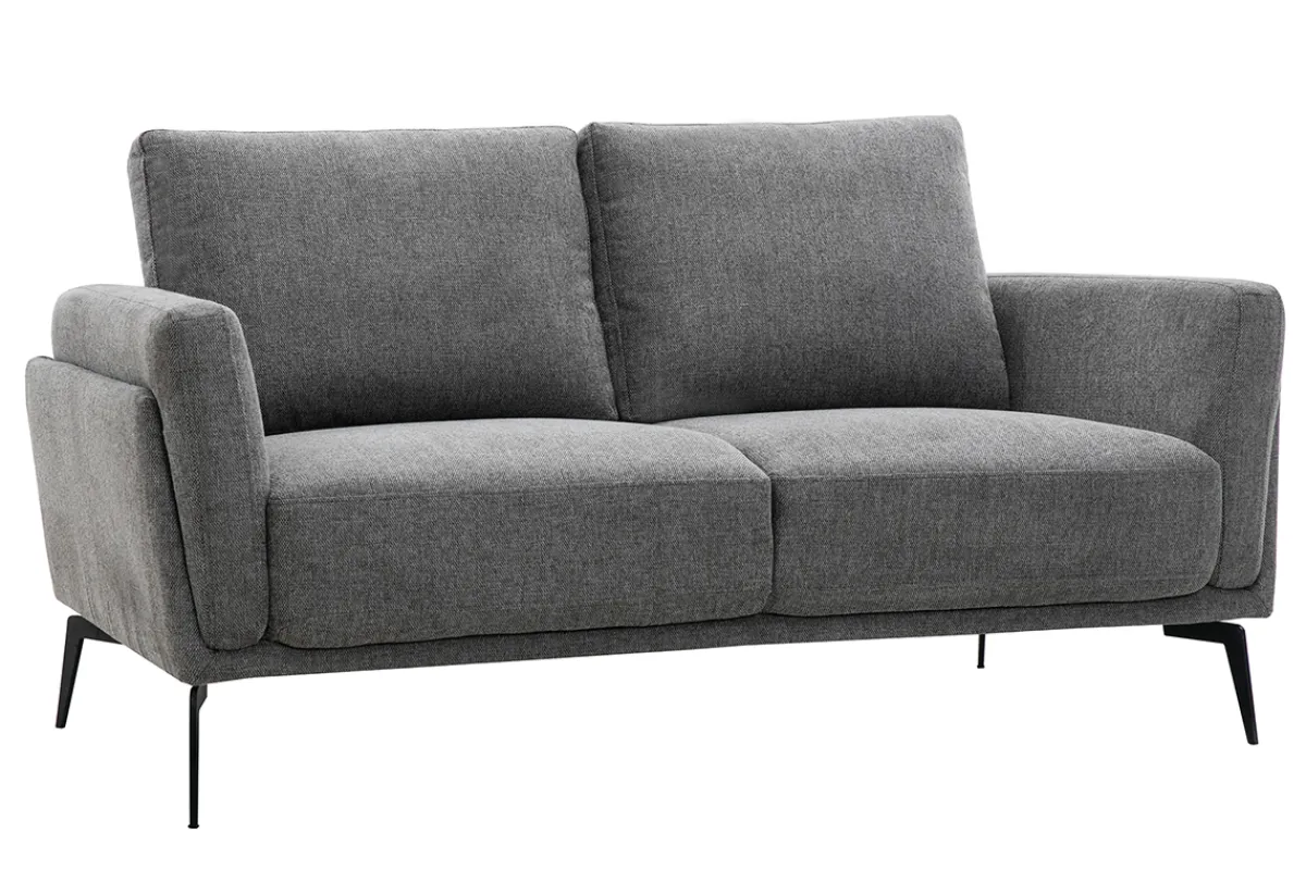 Miliboo Design-Sofa mit grauem Stoff im Samtdesign 2-Sitzer MOSCO* Design-sofas
