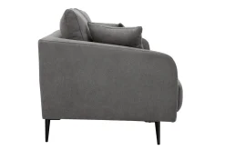 Miliboo Design-Sofa mit grauem Stoff im Samtdesign und schwarzem Metall 3-Sitzer JERRY* Design-sofas