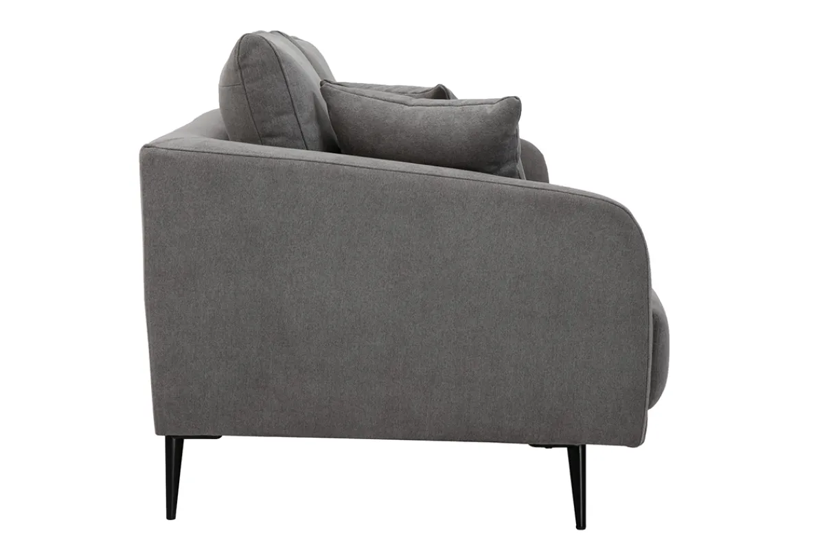 Miliboo Design-Sofa mit grauem Stoff im Samtdesign und schwarzem Metall 3-Sitzer JERRY* Design-sofas