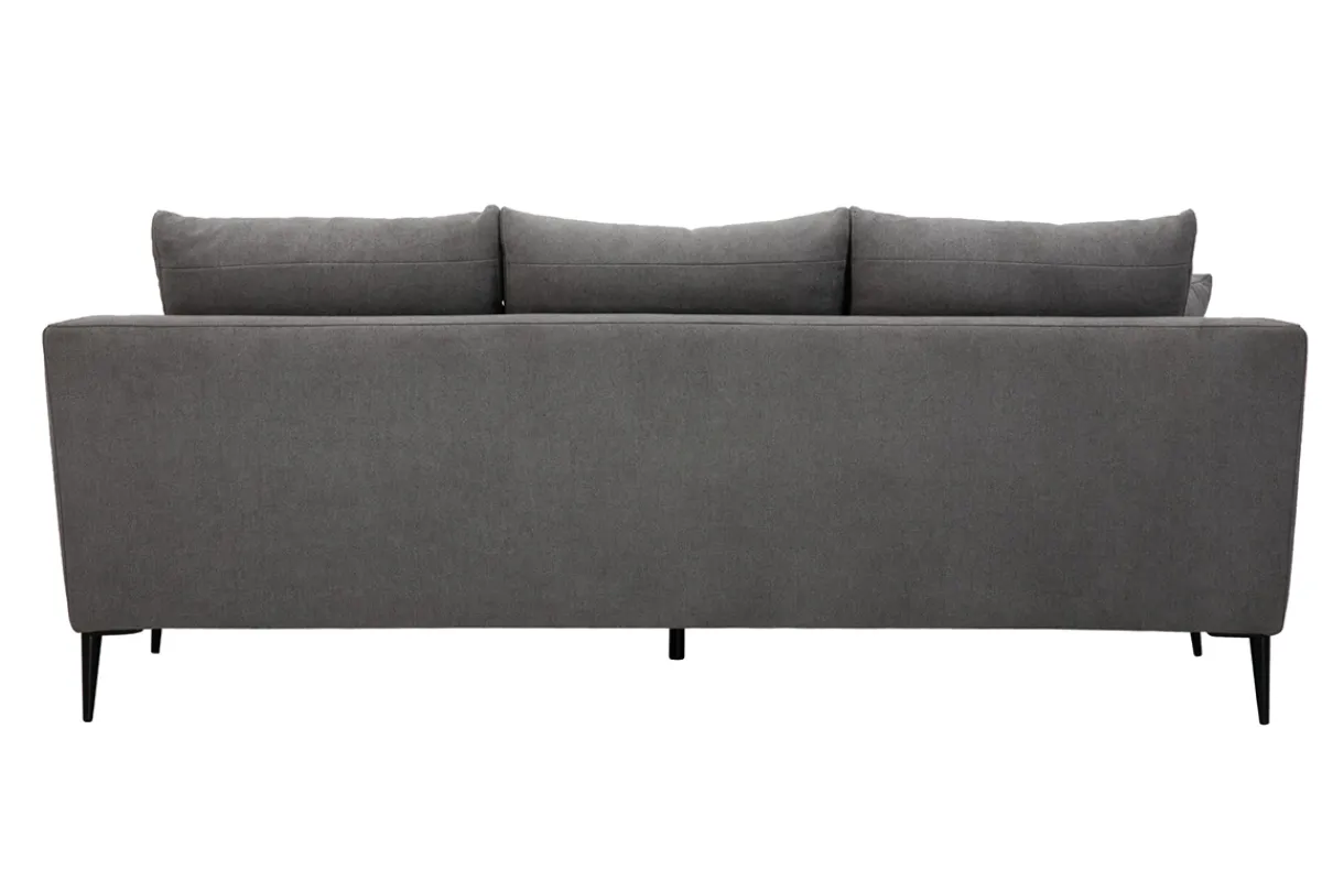 Miliboo Design-Sofa mit grauem Stoff im Samtdesign und schwarzem Metall 3-Sitzer JERRY* Design-sofas