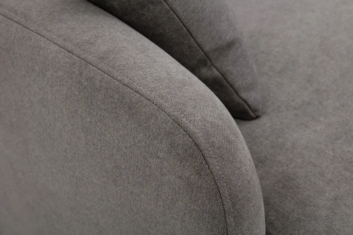 Miliboo Design-Sofa mit grauem Stoff im Samtdesign und schwarzem Metall 3-Sitzer JERRY* Design-sofas