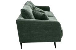 Miliboo Design-Sofa mit khakifarbenem Stoff im Samtdesign und schwarzem Metall 3-Sitzer JERRY* Design-sofas