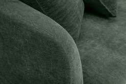 Miliboo Design-Sofa mit khakifarbenem Stoff im Samtdesign und schwarzem Metall 3-Sitzer JERRY* Design-sofas