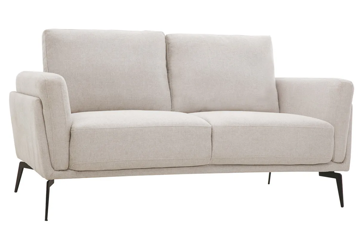 Miliboo Design-Sofa mit Stoff im Samtdesign Beige 2-Sitzer MOSCO* Design-sofas