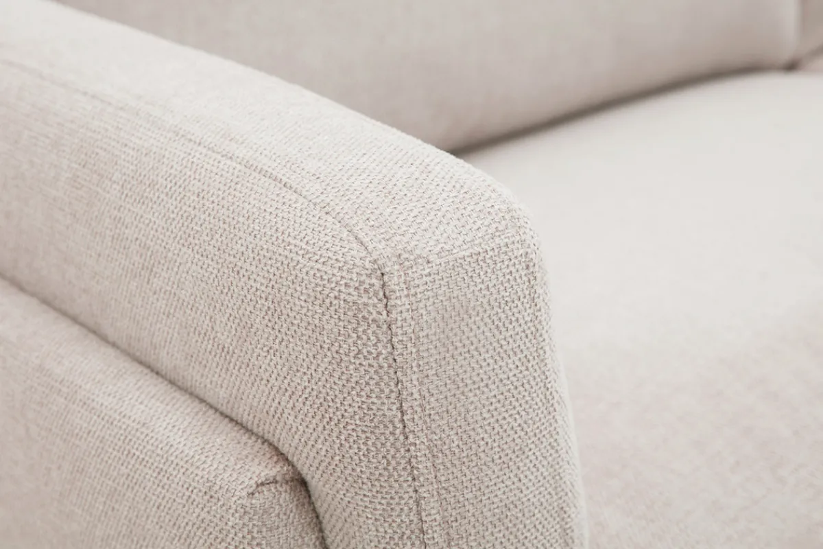 Miliboo Design-Sofa mit Stoff im Samtdesign Beige 3-Sitzer MOSCO* Design-sofas
