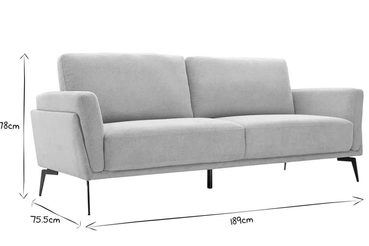Miliboo Design-Sofa mit Stoff im Samtdesign Beige 3-Sitzer MOSCO* Design-sofas