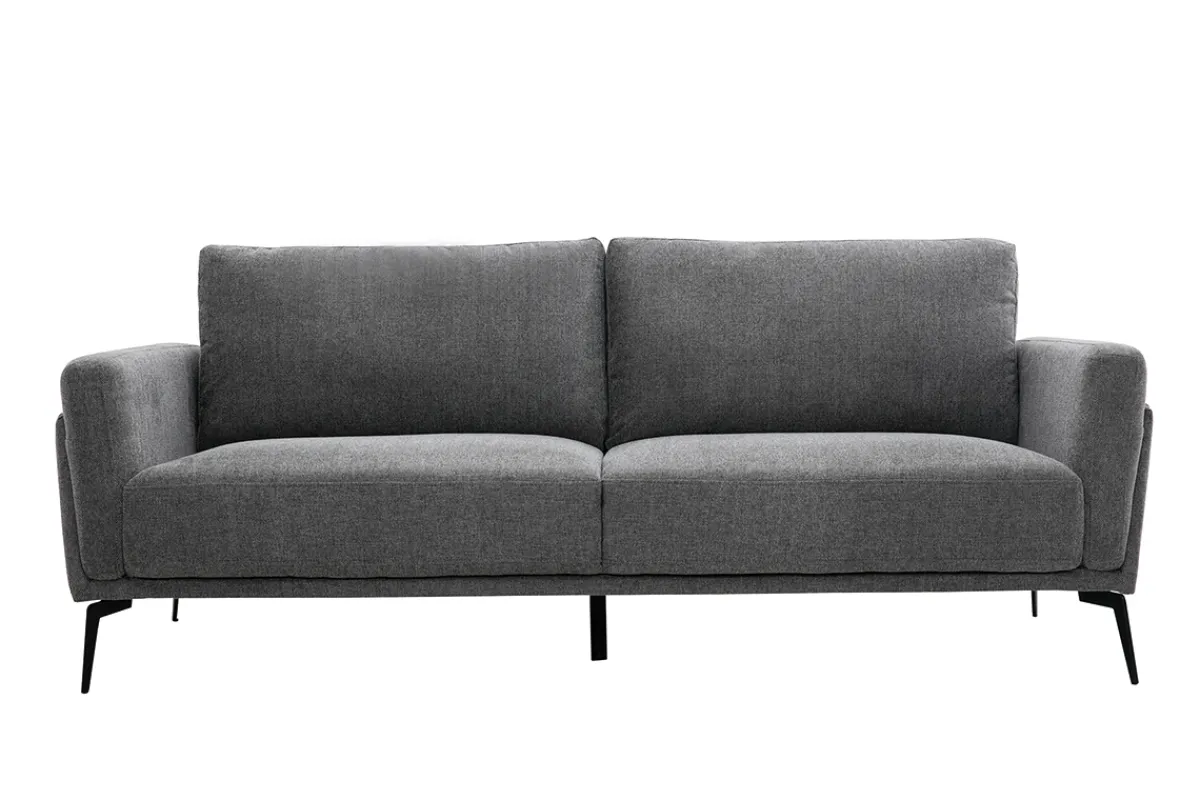 Miliboo Design-Sofa mit Stoff im Samtdesign Grau 3-Sitzer MOSCO* Design-sofas