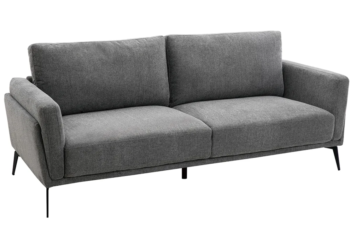 Miliboo Design-Sofa mit Stoff im Samtdesign Grau 3-Sitzer MOSCO* Design-sofas