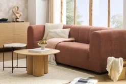 Miliboo Design-Sofa mit Stoff im Samtdesign Terracotta 3-4-Sitzer OLIVEIRO* Design-sofas