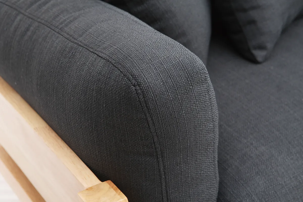 Miliboo Design-Sofa 3-Sitzer abziehbarer, anthrazitgrauer Stoff YNOK* Design-sofas