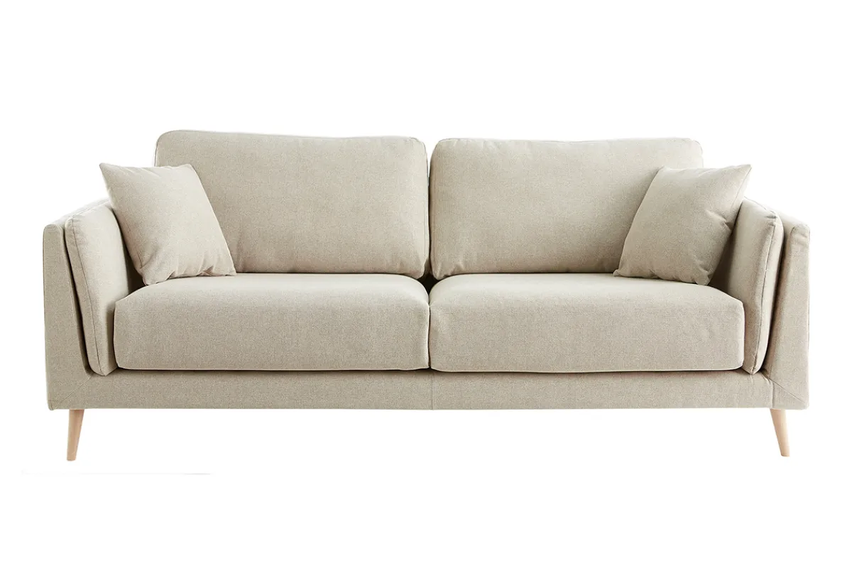 Miliboo Design-Sofa 3-Sitzer aus naturbeigem Stoff VOGUE* Design-sofas