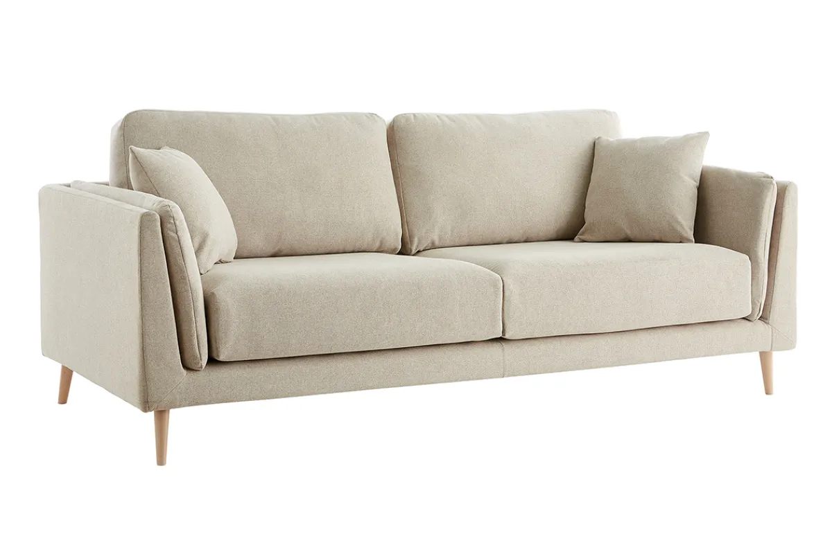 Miliboo Design-Sofa 3-Sitzer aus naturbeigem Stoff VOGUE* Design-sofas