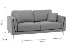 Miliboo Design-Sofa 3-Sitzer aus naturbeigem Stoff VOGUE* Design-sofas