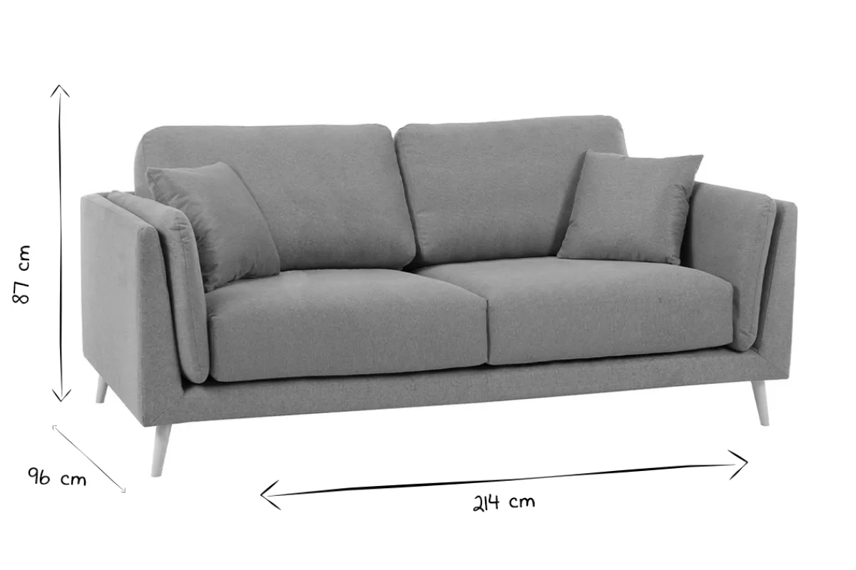 Miliboo Design-Sofa 3-Sitzer aus naturbeigem Stoff VOGUE* Design-sofas