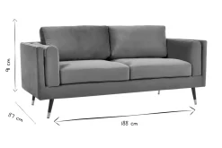 Miliboo Design-Sofa 2/3-Sitzer in gelben Samtstoff, dunkles Holz und goldfarbenes Metall STING* Design-sofas