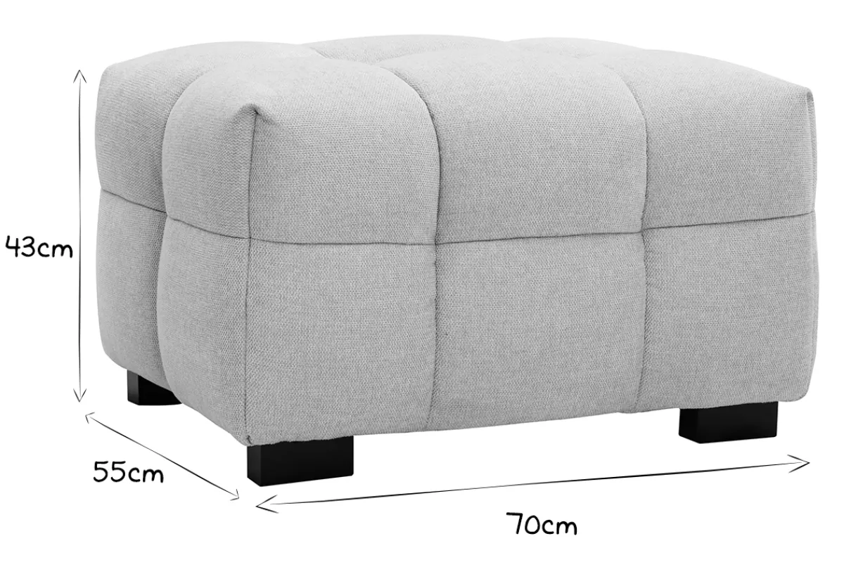 Miliboo Design-Sofa 3-Sitzer mit Fußstütze aus beigem Stoff im Samtdesign CORTO* Design-sofas