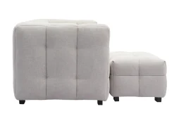 Miliboo Design-Sofa 3-Sitzer mit Fußstütze aus beigem Stoff im Samtdesign CORTO* Design-sofas