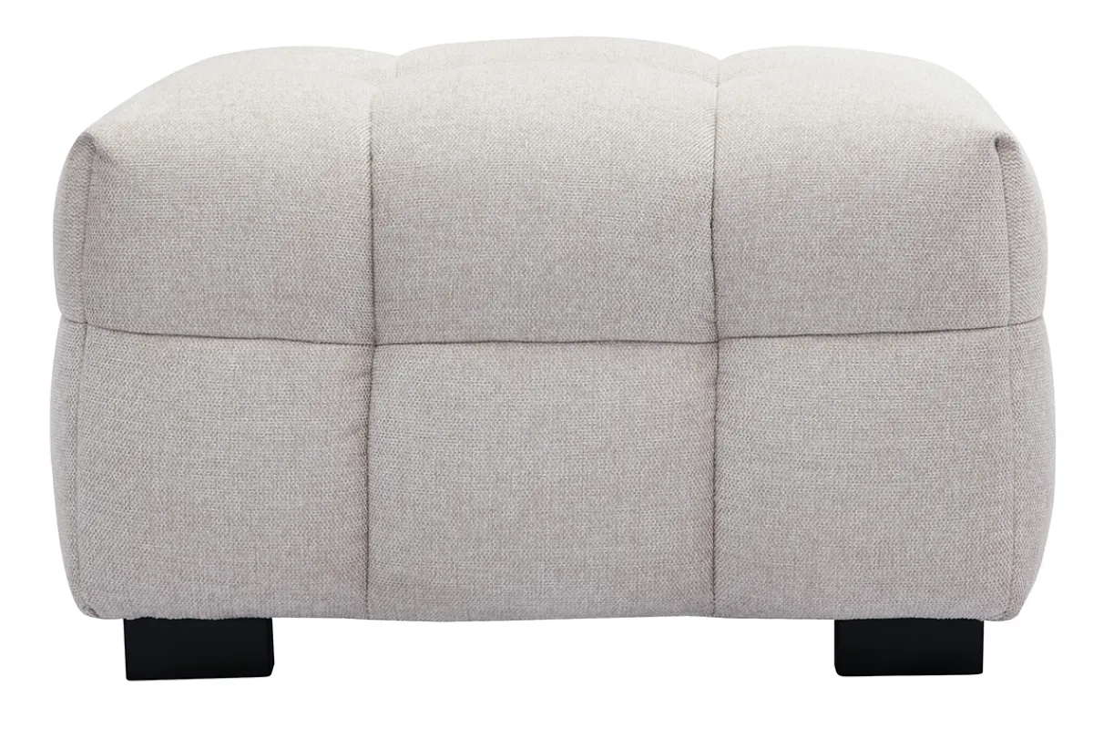 Miliboo Design-Sofa 3-Sitzer mit Fußstütze aus beigem Stoff im Samtdesign CORTO* Design-sofas