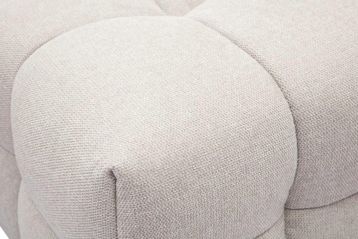 Miliboo Design-Sofa 3-Sitzer mit Fußstütze aus beigem Stoff im Samtdesign CORTO* Design-sofas