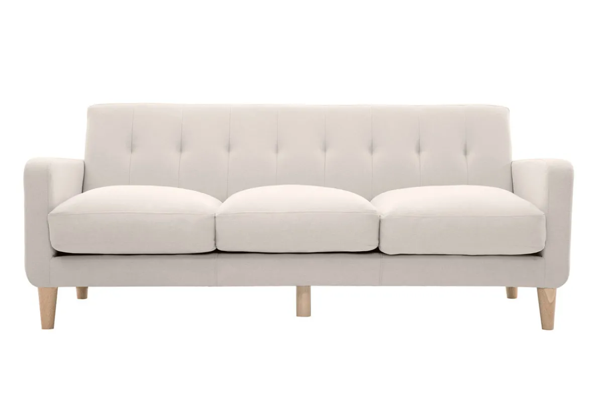 Miliboo Design-Sofa skandinavisch naturfarbener Stoff 3-Sitzer LUNA* Design-sofas