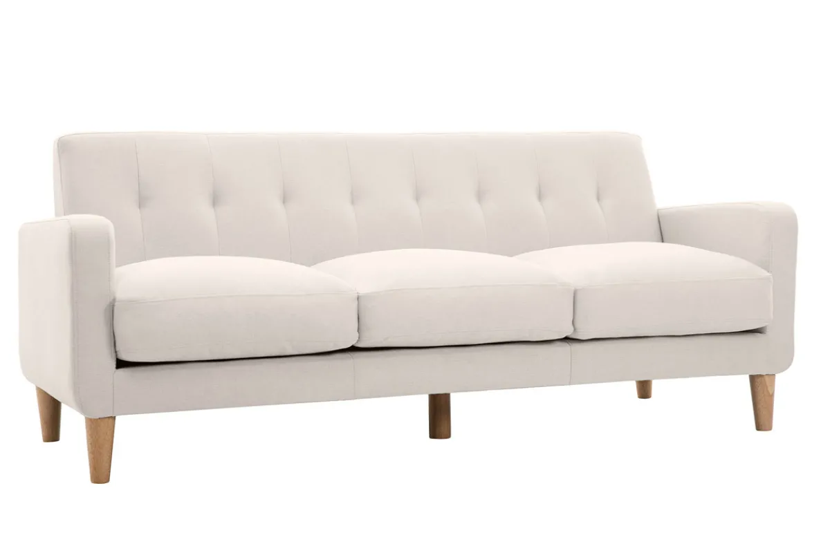 Miliboo Design-Sofa skandinavisch naturfarbener Stoff 3-Sitzer LUNA* Design-sofas