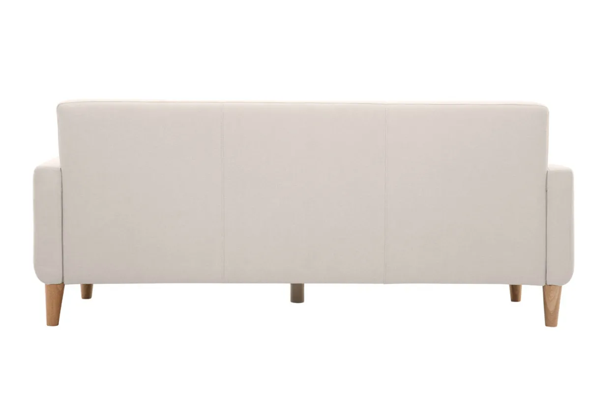 Miliboo Design-Sofa skandinavisch naturfarbener Stoff 3-Sitzer LUNA* Design-sofas