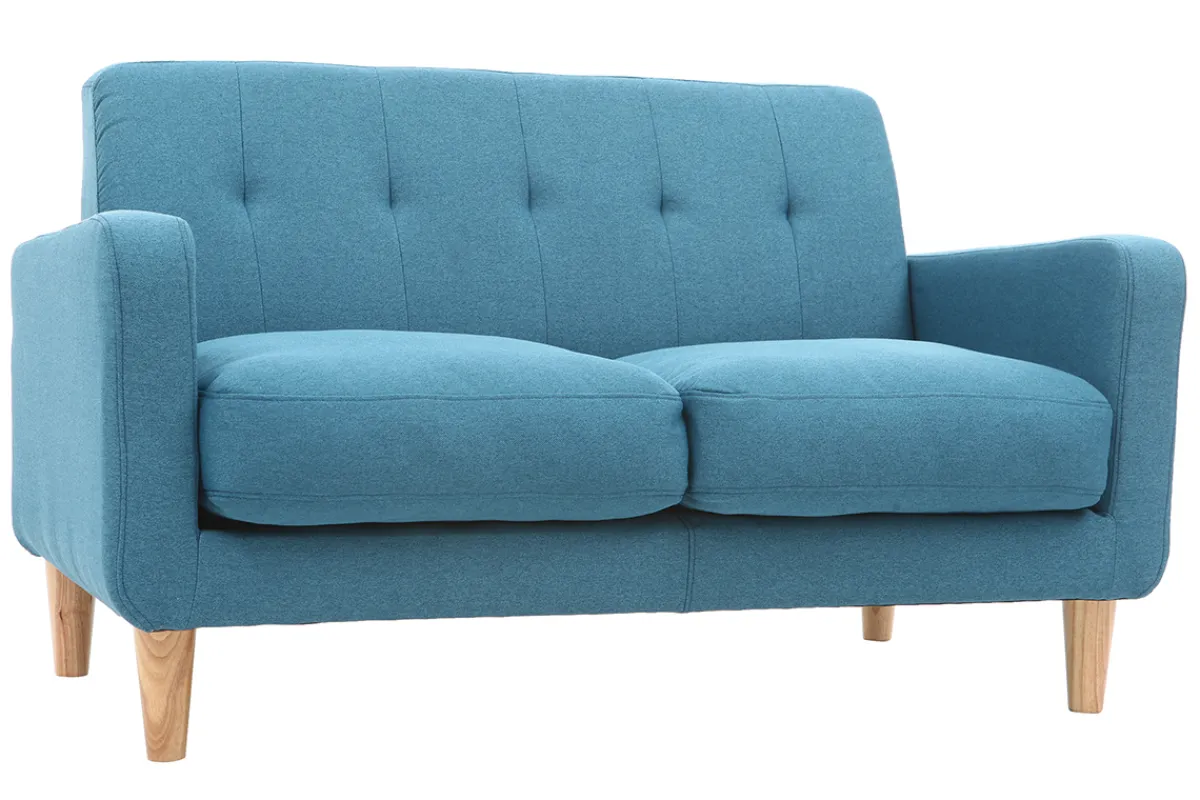 Miliboo Design-Sofa skandinavisch blaugrüner Stoff 2-Sitzer LUNA* Design-sofas