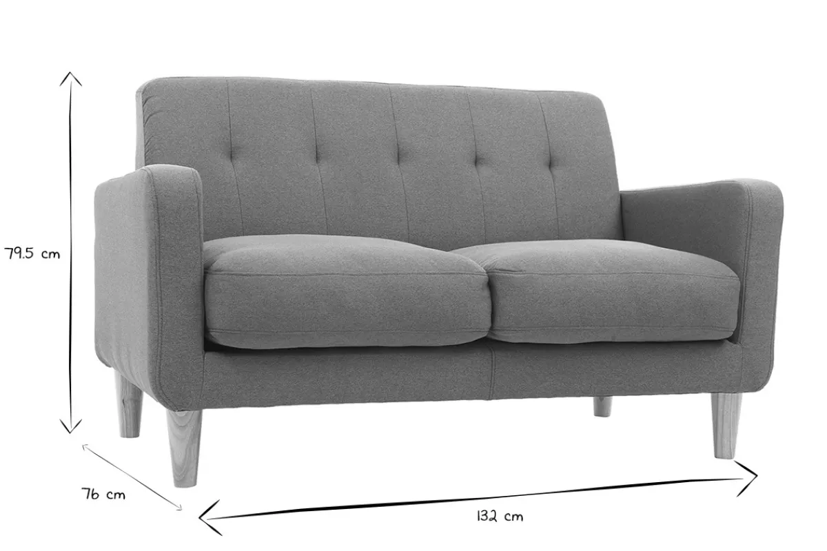Miliboo Design-Sofa skandinavisch blaugrüner Stoff 2-Sitzer LUNA* Design-sofas