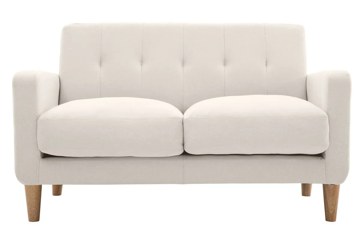 Miliboo Design-Sofa skandinavisch naturfarbener Stoff 2-Sitzer LUNA* Design-sofas