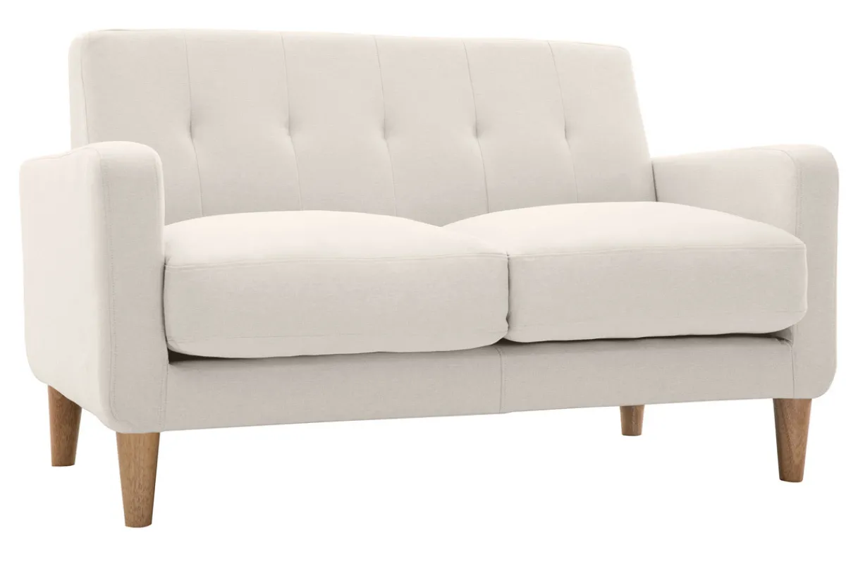 Miliboo Design-Sofa skandinavisch naturfarbener Stoff 2-Sitzer LUNA* Design-sofas