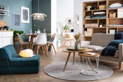Miliboo Design-Sofa skandinavisch hellgrauer Stoff 2-Sitzer LUNA* Design-sofas