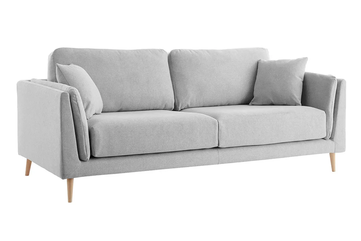 Miliboo Design-Sofa VOGUE drei Sitze aus hellgrauem Samt* Design-sofas