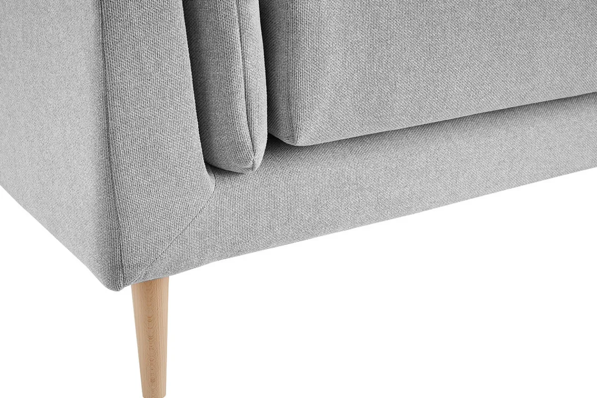 Miliboo Design-Sofa VOGUE drei Sitze aus hellgrauem Samt* Design-sofas